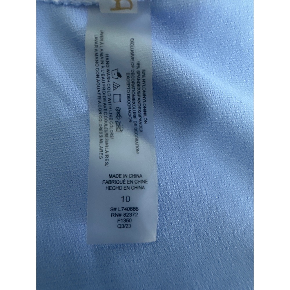 Raisins Girls Blue Floral Ruffle One Piece Swimsuit Back Cutout Size 10 - Picture 10 of 11